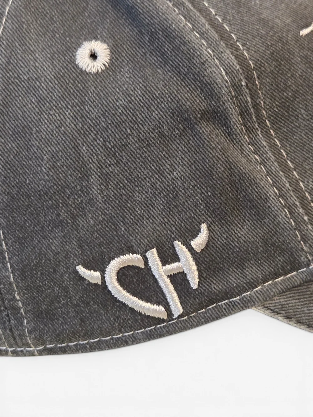Cowgirl Hardware Cowboys & Whiskey Gray Distressed Denim Snapback Baseball Hat